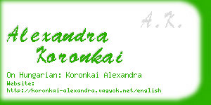 alexandra koronkai business card